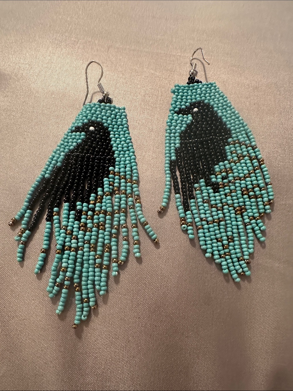 Beaded earrings - design on both sides